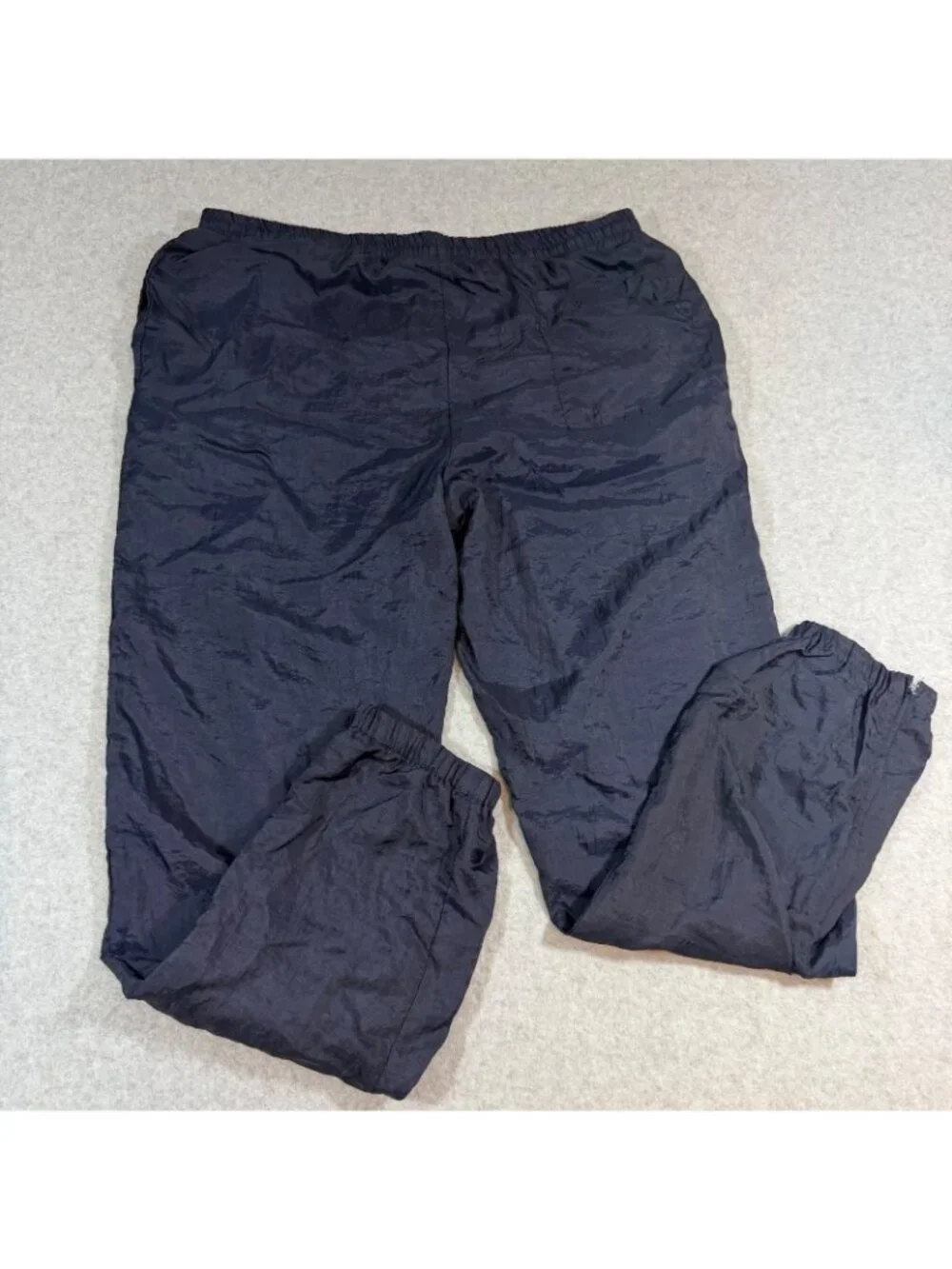 Bill Blass Menswear Men’s Large Navy Nylon Windbreaker Track Pants Elastic Waist
